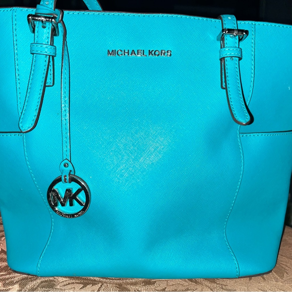 Michael Kors Teal Saffiano Bag (read description)